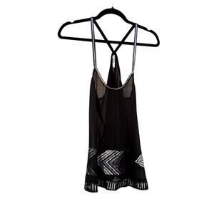 BB Dakota black sheer sequin tank top, women's small